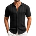 thumbnail image 6 of COOFANDY Men's Knit Polo Shirts Short Sleeve Casual Button Down Shirt Summer Beach Vacation Shirts, 6 of 7