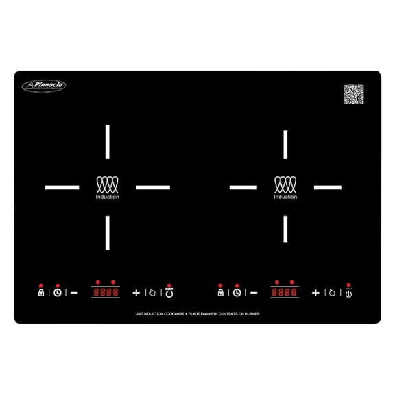 Equator 20" Built in/Freestanding 2 Horizontal Burner Induction Cooktop in Black