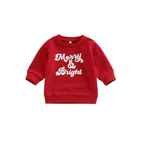 

Infant Sweatshirt Toddler Crewneck Sweater Newborn Baby Boy Girls Xmas Clothes Letter Printed Fall Spring Pullover