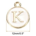 thumbnail image 2 of Alphabet K Letter Charm Double Sided Enamel Initial Alphabet Pendant White, for Jewelry Making, 50pcs, 2 of 6