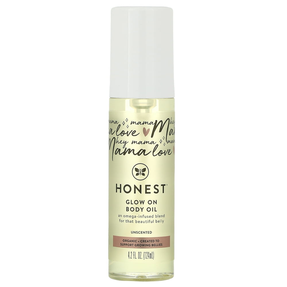 The Honest Company Glow On Body Oil, Unscented, 4.2 fl oz (124 ml