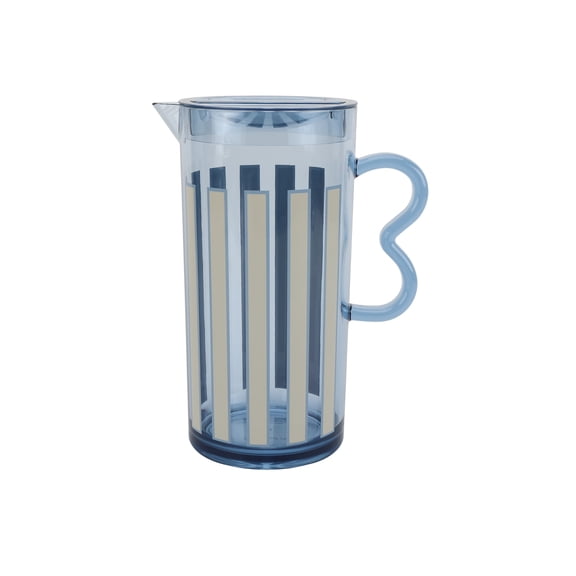 Just Feed Me by Jessie James Decker 3.2-Quart Blue and White Stripe Pitcher