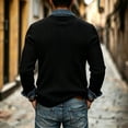 thumbnail image 4 of KeShDi Denim Jacket for Men Knit Patchwork Jean Coat with Pockets One Button Color Block Casual Trucker Jacket Black S, 4 of 7