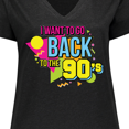 thumbnail image 4 of Inktastic I Want to Go Back to the 90's Women's Plus Size V-Neck T-Shirt, 4 of 5