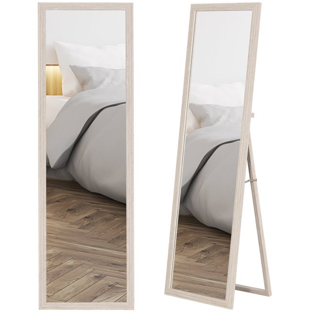 HOMCOM 64" x 21" Full Length Mirror, Rectangular Full Body Mirror, White