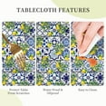 thumbnail image 5 of Lemon Boho Mexican Tiles Round Tablecloth 60 Inch, Decorative Holiday Home Party Table Cloth for Kitchen Dining Picnic Table Cover, 5 of 6