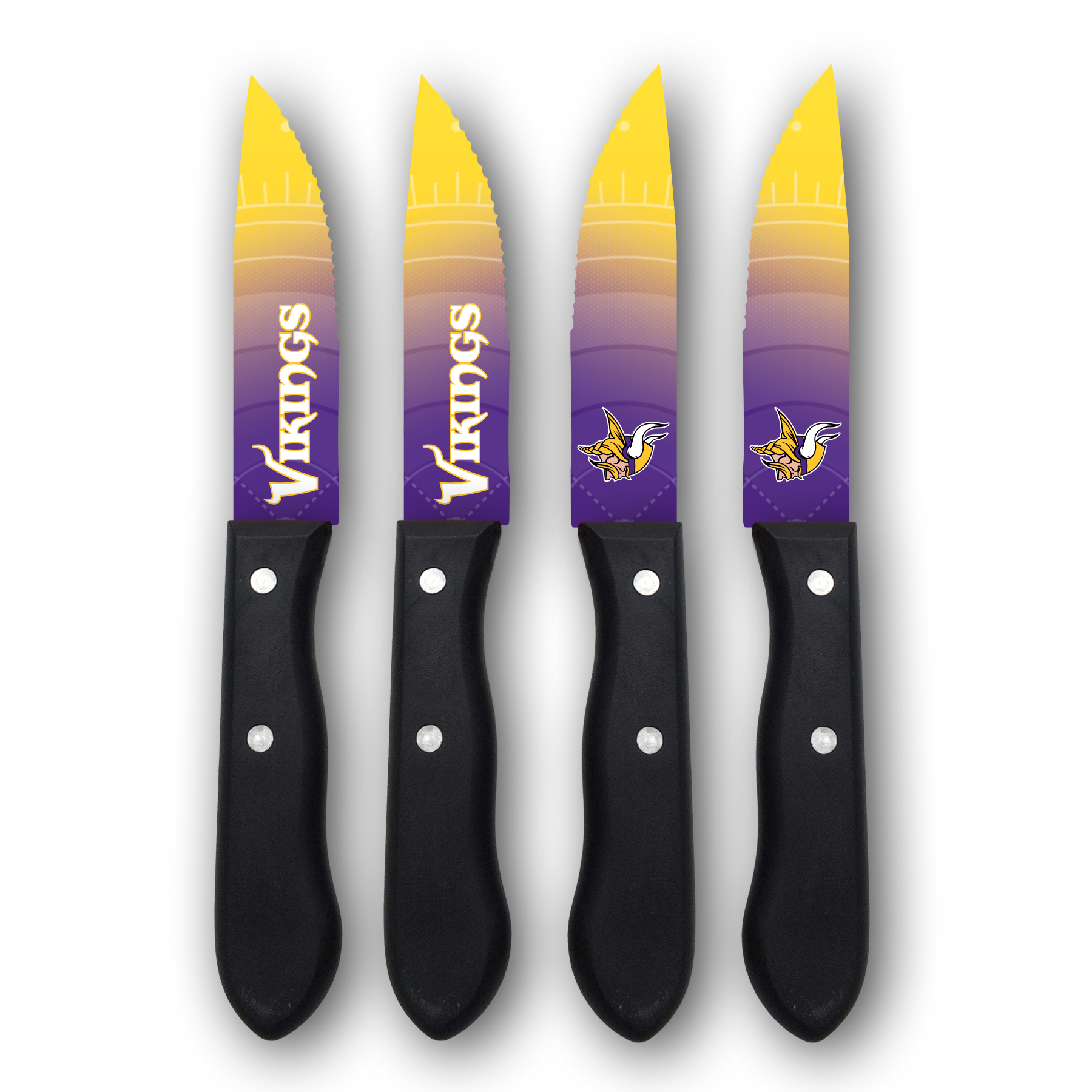 Minnesota Vikings Woodrow 4Piece Stainless Steel Steak Knife Set No