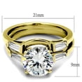 thumbnail image 2 of IP Gold(Ion Plating) Stainless Steel Ring with AAA Grade CZ in Clear for Women Clear Stone Color Style TK44701 Size 8, 2 of 4
