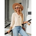 thumbnail image 4 of Cuteduck Women's Long Sleeve Pullover Tops for V Neck Button Loose Casual T-shirt L(US12-14), 4 of 5