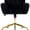 Black, variant on Faux Fur Makeup Vanity Chair, Comfy Fuzzy Home Office Desk Chair with Wheels & Gold Base, Upholstered Adjustable Swivel Office Chair for Teens Girls Women Home Office, Violet