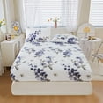 thumbnail image 4 of Beautynvta Floral Fitted Sheets, Bottom Sheet with Deep Pocket, Non-Slip Mattress Protectors, Soft Breathable & Comfortable, Shrinkage and Fade Resistant, Easy Care, 54.3''x74.8'', 4 of 6