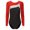 Red, variant on iEFiEL Womens Glitter Rhinestone Gymnastics Leotard Long Sleeve Color Contrast Figure Ice Skating Bodysuit Red M