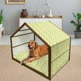 thumbnail image 2 of Green and White Pet House, Big Spots in Pairs Watercolor Style Grunge Fresh Summer Pattern, Outdoor & Indoor Portable Dog Kennel with Pillow and Cover, 5 Sizes, Pale Green and White, by Ambesonne, 2 of 4