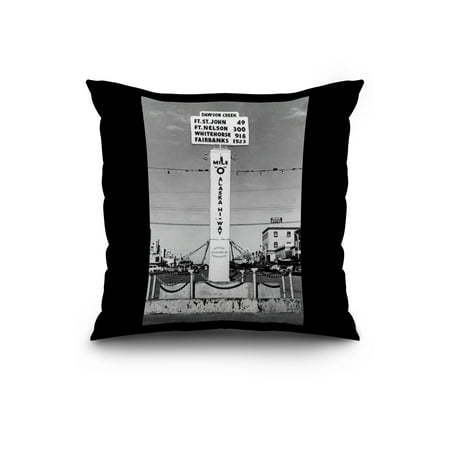 Dawson Creek, BC, Canada - Starting Marker for Alaska Highway Photograph (20x20 Spun Polyester Pillow, Black Border) - Walmart.com