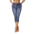 thumbnail image 1 of Pantalones capri Roswear para mujer, cintura media, vaqueros ajustados, azul, 1 of 8