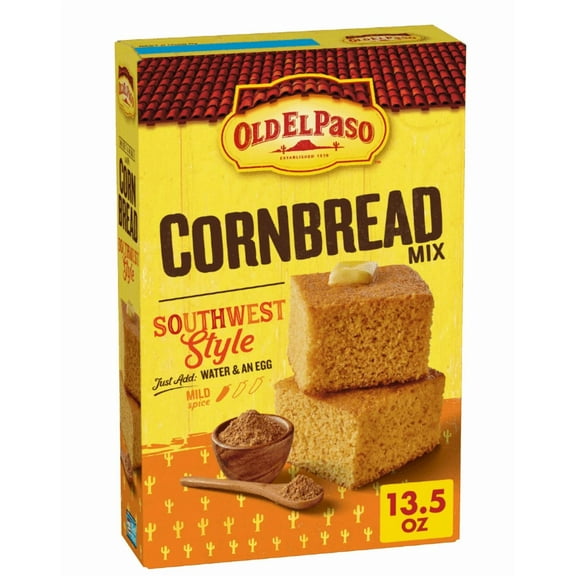 Old El Paso Cornbread Mix, Southwest Style, Baking Mix, 13.5 oz (Pack of 2)