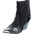 thumbnail image 2 of Cape Robbin Bottine Cowboy à Motif Flamme Pointu pour Femmes, Noir Mix Media, 8, 2 of 4