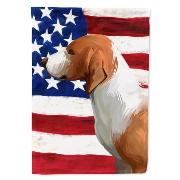 Drever Dog American Flag Flag Canvas House Size
