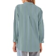thumbnail image 7 of Wensltd Lapel Button Down Shirts for Women Dressy Stripe Printed Long Sleeve Blouse, 7 of 7