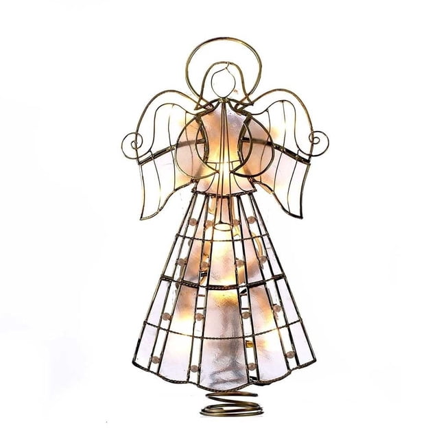 Adorno para Árbol Kurt Adler UL3113 Capiz Ángel con enredaderas y perlas 9.75 pulgadas