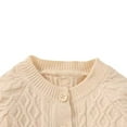 thumbnail image 3 of LIJCC Baby Girls Solid Color Cable Knit Toddler Cardigan Long Sleeve Crewneck Chunky Crochet Cardigans with Pockets Fall Winter Open Front Knit Sweaters, 3 of 5