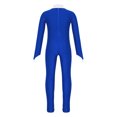 thumbnail image 4 of CHICTRY Kids Girls Rhythmic Gymnastics Jumpsuit Long Sleeve Shiny Rhinestones Acrobatics Dance Leotard Activewear Royal Blue 16, 4 of 7