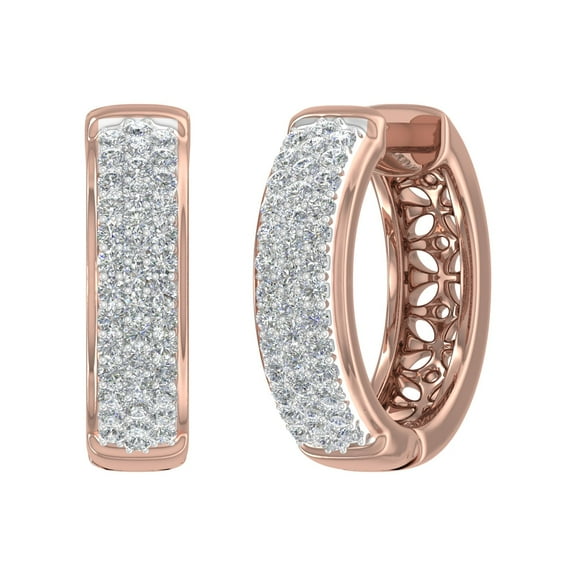 0.46 Carat Diamond Hoop Earrings in 10K Rose Gold