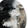 thumbnail image 3 of Designart "Textured Splash Black Paint Art II" Abstract Painting Metal Round Wall Art Prints, 3 of 5