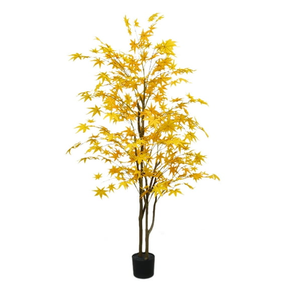 EDTara Artificial Maple Tree, 3.9ft/4.9ft/5.9ft Tall Fake Potted Maple Tree With Planter, Large Faux Maple Branches Artificial Tree For Home Office Living Room Decoration