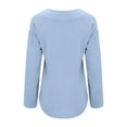 thumbnail image 5 of Tiqkatyck T Shirts for Women, Womens Long Sleeve Cotton Linen Blouse Loose Fit Casual V Neck Tops, Summer Tops for Women, Shirts for Women, Clearance Sales Today Deals Prime Light Blue, 5 of 9