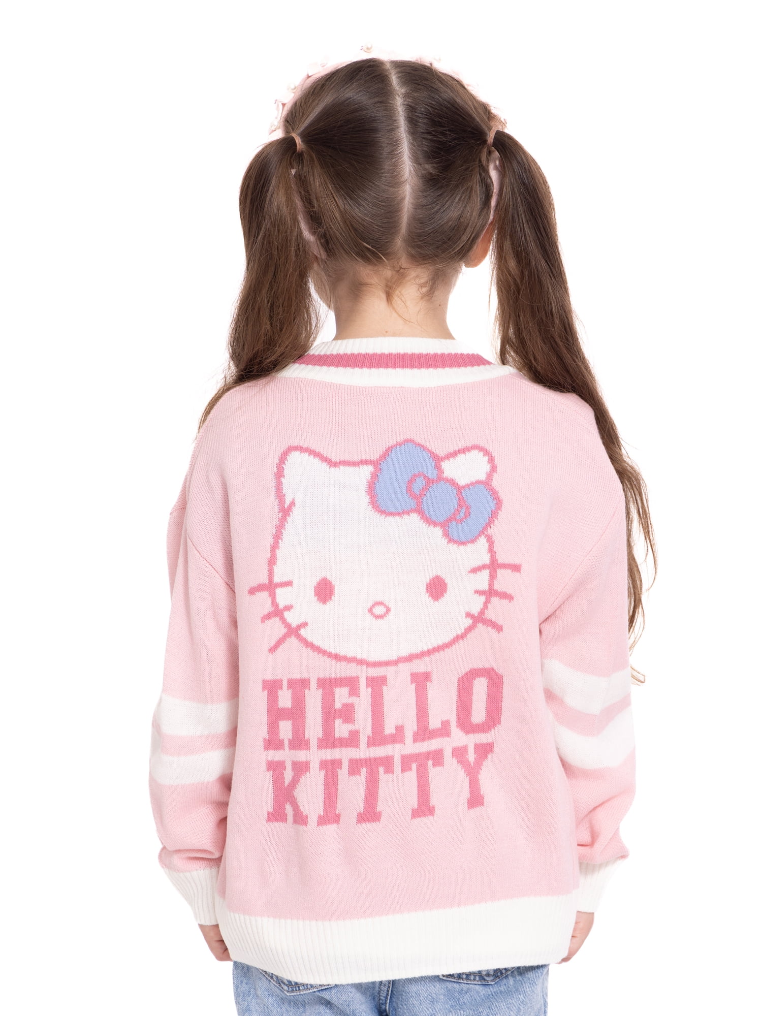 Hello Kitty Toddler Girls Button Down Cardigan with Long Sleeves, Sizes 12M-5T