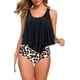 thumbnail image 2 of Trajes de mujer de dos piezas con parte superior con volantes y cintura alta, conjuntos de tankini, trajes de baño de playa fluidos, 2 of 6