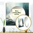 thumbnail image 3 of Designart "Simplistic Ebony and Azure Wave Design IV" coastal Square Mirror Wall Decor Coastal - Large Blue Square Bathroom Mirror - Square Printed Wall Mirror Art, 3 of 5