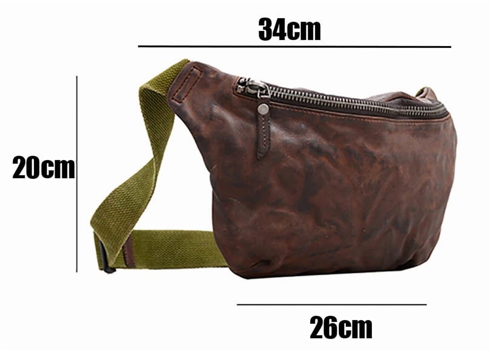 "Boardwalk" Jumbo Vintage Top Layer Leather Waist Fanny Pack & Sling