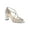 Silver, variant on Womens Aliette Faux Leather Rhinestone Block Heel