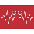 thumbnail image 2 of Men's Mickey & Friends Heartbeat Mickey Mouse Logo Graphic Tee Red Heather Medium, 2 of 5