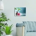 thumbnail image 2 of Zen Stones Canvas Wall Art Lotus Flower Green Bamboo Wall Decor for Living Room Spiritual Meditation Room Paintings Nature Botanical Pictures Yoga Artwork for Bedroom Bathroom Home Decoration 12x16", 2 of 6
