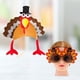 thumbnail image 2 of EeaseMX 2 piezas de Día de Acción de Gracias y gafas con forma de pavo y gafas para carnaval, fiesta, festival, disfraz, sombrero y gafas, tocado de pavo de peluche, 2 of 7