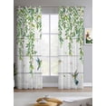 thumbnail image 2 of Spring Botanical Sheer Curtains 84 Inch Length 2 Panels Set for Living Room/Bedroom, Watercolor Leaves Flowers Birds Gray Wood Kitchen Curtains Grommet Semi-Sheer Curtains Window Treatments 52"x84"x2, 2 of 7