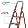 thumbnail image 3 of LUISLADDERS 2 Step Ladder Woodgrain Aluminum Folding Step Stool Sturdy Lightweight Ladders, 3 of 9