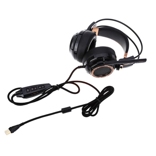 Methold Auriculares Somic portátiles de 7,1 canales interfaz USB elegante profesional auriculares con cable para ver vídeos auriculares para Juegos de teclado y mouse para computadora