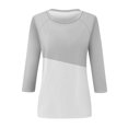 thumbnail image 4 of Shirt for Women's Fashion Casual Raglan Sleeve Round Neck 3/4 Sleeve Loose Printed T-Shirt Ladies Top, 4 of 5