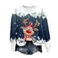 thumbnail image 4 of larppty Sweatshirts for Women Christmas 2025 Long Sleeve Reindeer Graphic Tees Shirt Cute Xmas Crewneck Pullover Tops Fashion Clothes (Blue, XXL), 4 of 9