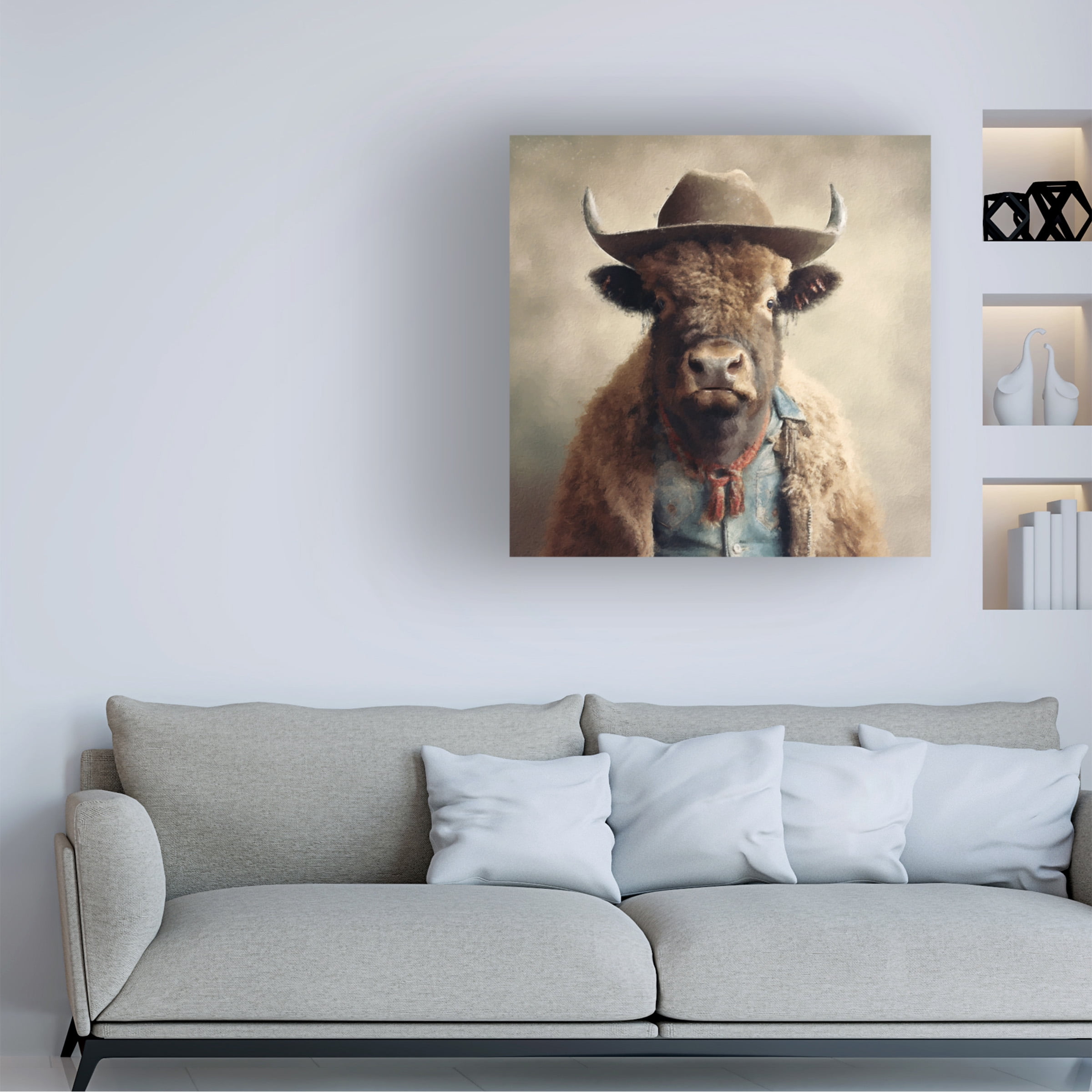 Canvas Wall Art - Sean Parnell 'Buffalo Bill' Wall Art for Living Room, Bedroom, or Office DÃ©cor by Trademark Fine Art - 18 x 18 Inches