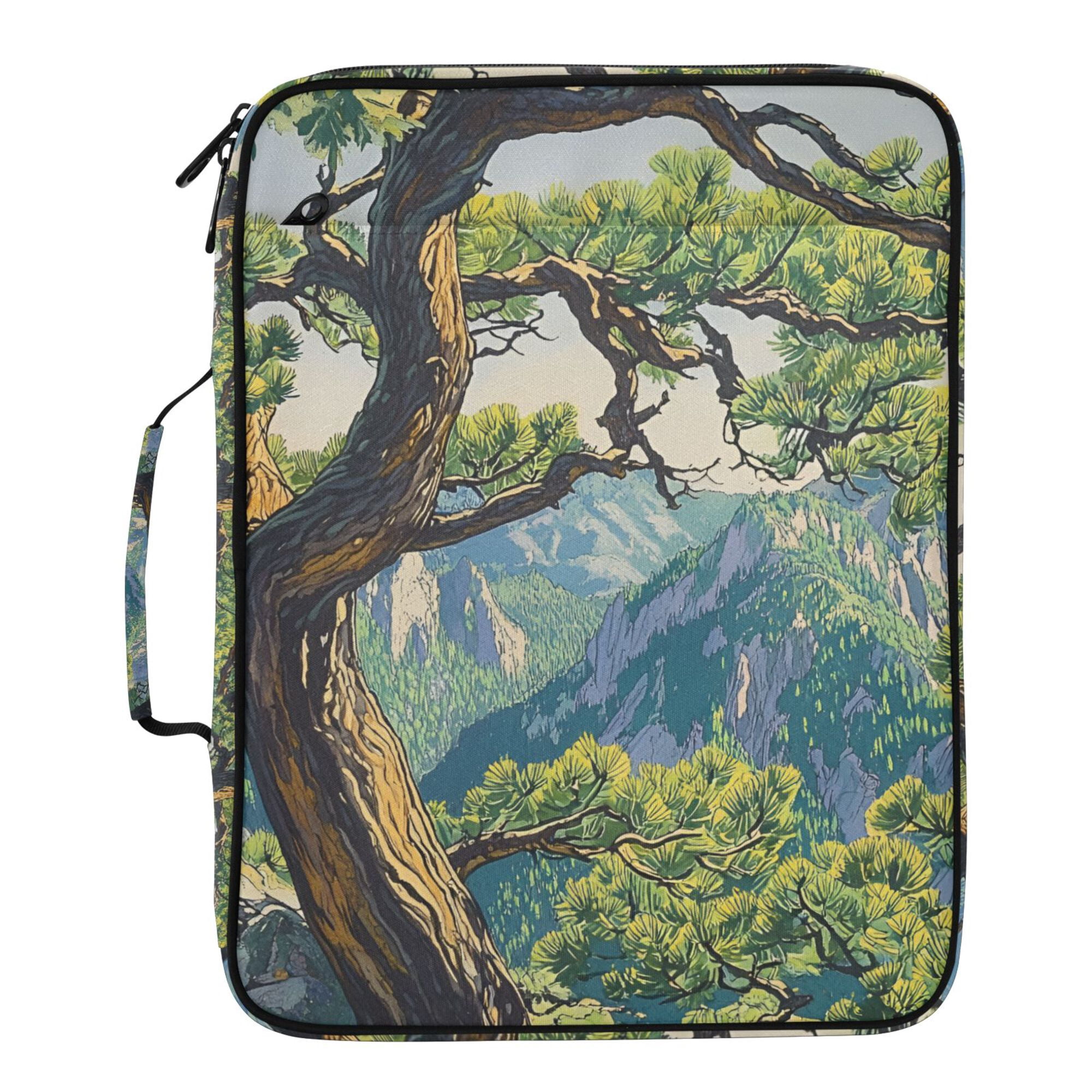 FORMRS Accordion File Folder A4 Size 7-Pocket Expanding Document Organizer Bag with 3 Ring Binder, Pine Tree