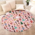 thumbnail image 4 of Pink Christmas Nutcracker Pattern Round Blanket,Comfortable Soft Flannel Throw Blanket,All Season,Warm Lightweight Blankets for Sofa Bed Couch Living Room Chair 47"x47", 4 of 5