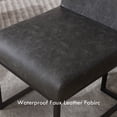 thumbnail image 4 of Faux Leather Mid Century Modern Dining Chair Set of 4, Upholstered Padded Dining Chairs Armless Accent Chair with Black Metal Frame for Dining Room/Living Room/Kitchen/Office, Dark Grey, 4 of 8