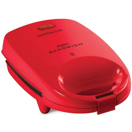 Nostalgia MyMini Sandwich Maker and Compact Toaster, Red