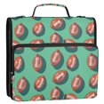 thumbnail image 5 of FORMRS Zipper Binder with Shoulder Strap 2-inch Ring 500 Sheet Capacity File Bag, Brown American Footballs, 5 of 5