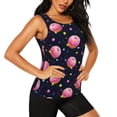 thumbnail image 2 of Balery Cartoon Donut Planets Camiseta sin mangas estampada ligera para mujer, tops de entrenamiento sin mangas, camisetas de yoga transpirables de secado rápido.-XX-Large, 2 of 7